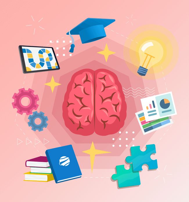 Ilustración relacionada con la neuroeducación en entornos virtuales 